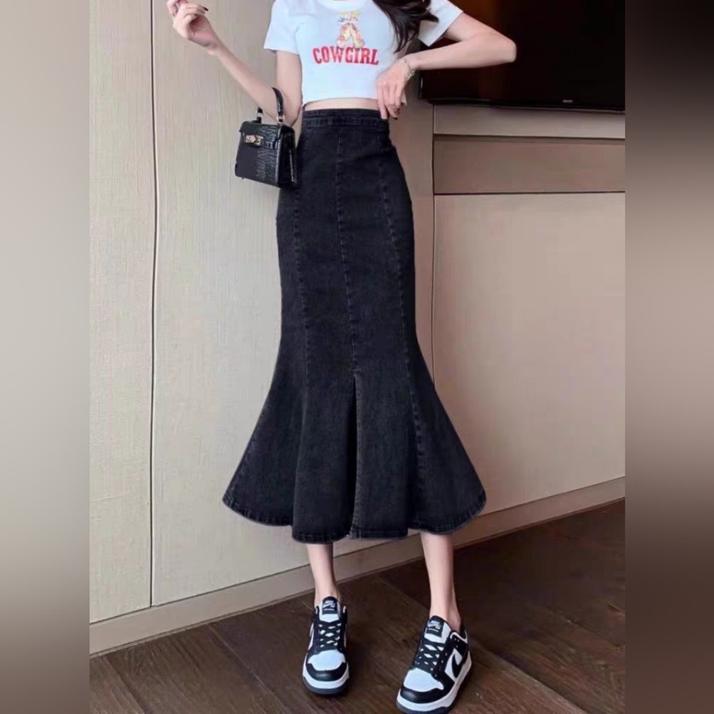 Denim skirt black - s